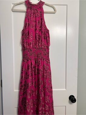 White House Black Market Bright Pink High Neck Dress